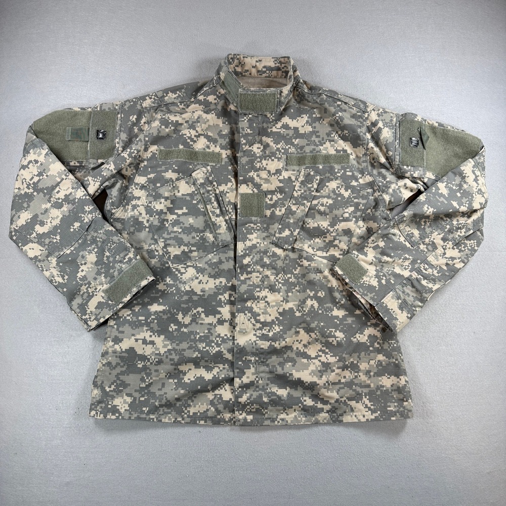 US Army Combat Uniform ACU Jacket Mens Medium Regular Gray Digital Camo Ripstop
